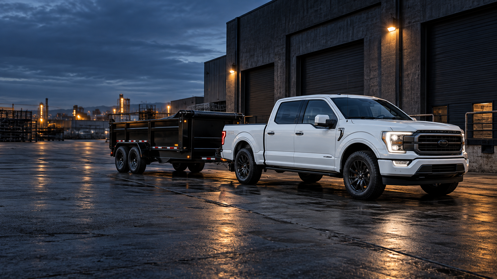 Illustrative pickup and trailer